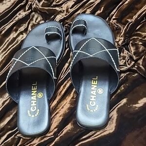 Authentic Chanel Sandals Black 36.5